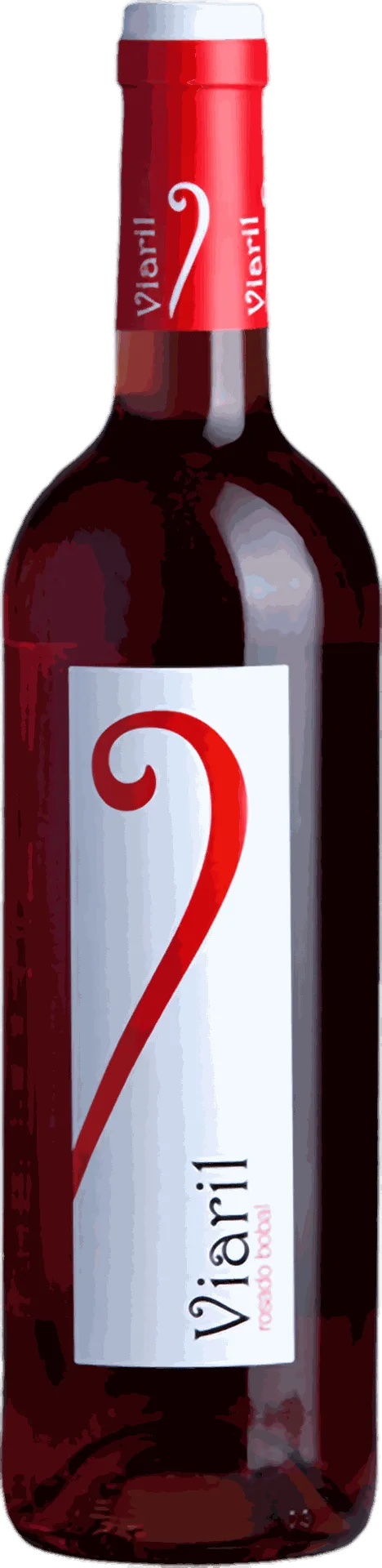 Botella de vino rosado de la Cooperativa Nuestra Señora de la Cabeza en Casas Ibáñez. Vino Viaril rosado bobal.