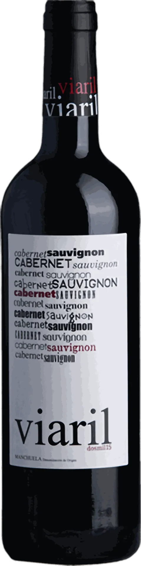 Botella de vino tinto de la Cooperativa Nuestra Señora de la Cabeza en Casas Ibáñez. Vino Viaril cabernet sauvignon.