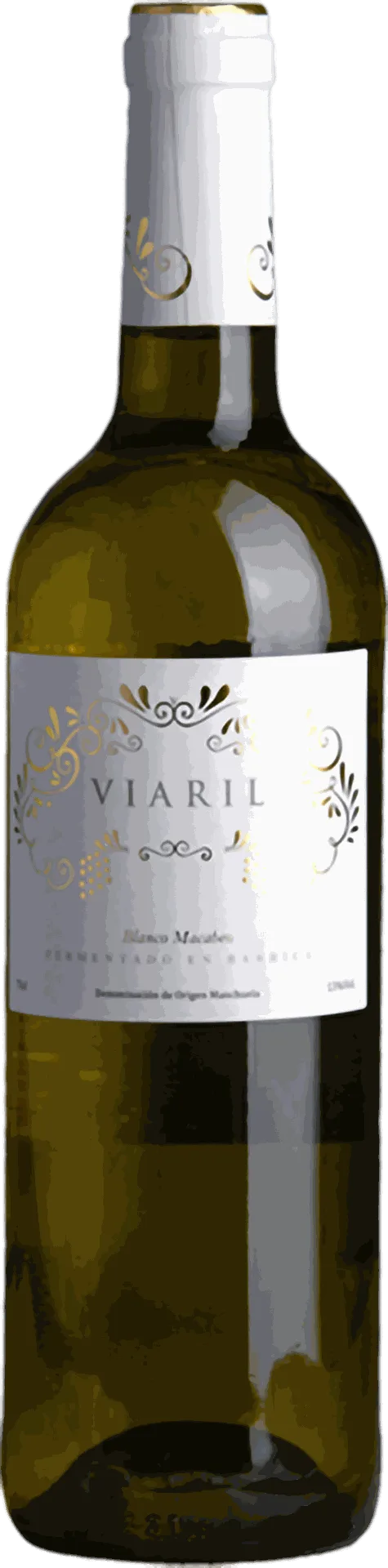 Botella de vino blanco de la Cooperativa Nuestra Señora de la Cabeza en Casas Ibáñez. Vino Viaril macabeo barrica.